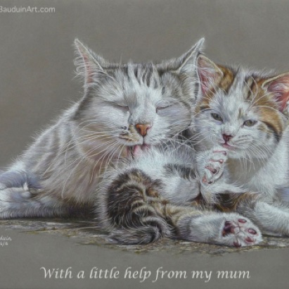 With A Little Help From My Mum 
Dark Grey Pastelmat board
40.5 hours - 13.8" x 19.7"
Highly Commended UKCPS online 21